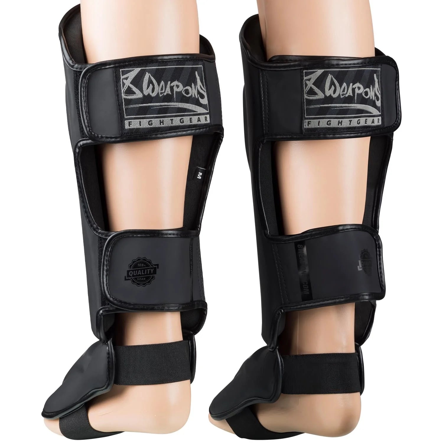 8 Weapons Unlimited 2.0 Muay Thai Shin Guards - Black/Black