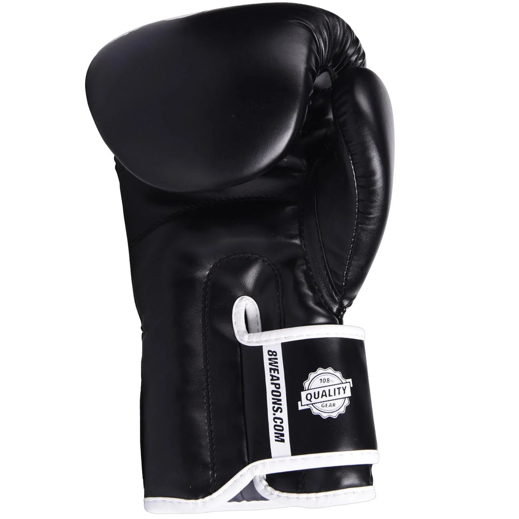 8 Weapons Unlimited Muay Thai Boxing Gloves - Black/White