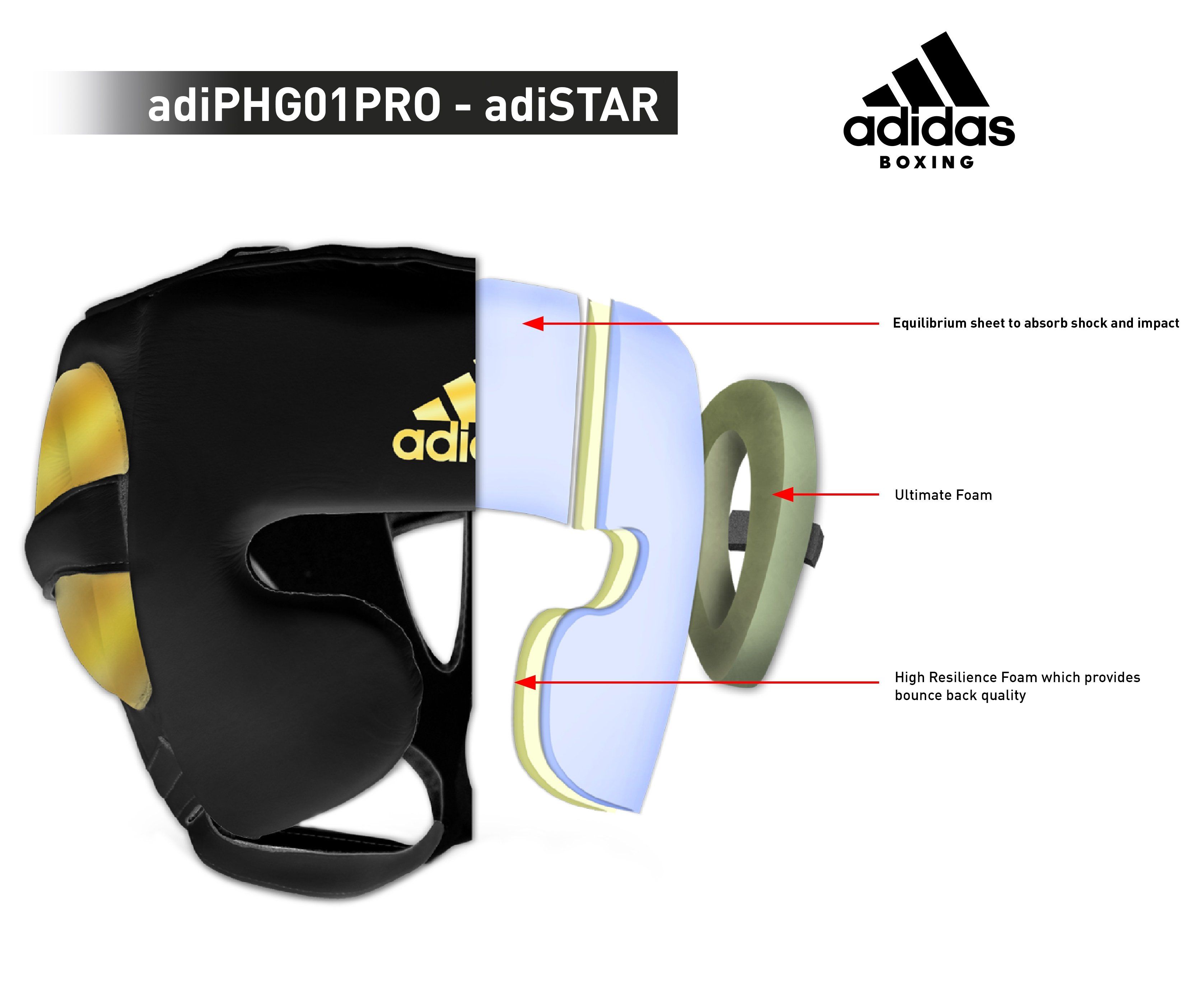 Adidas Adistar Pro Boxing Head Guard - Black/Gold